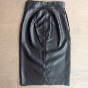 Vegan Leather Black Pencil Skirt - Babaton - Size 2